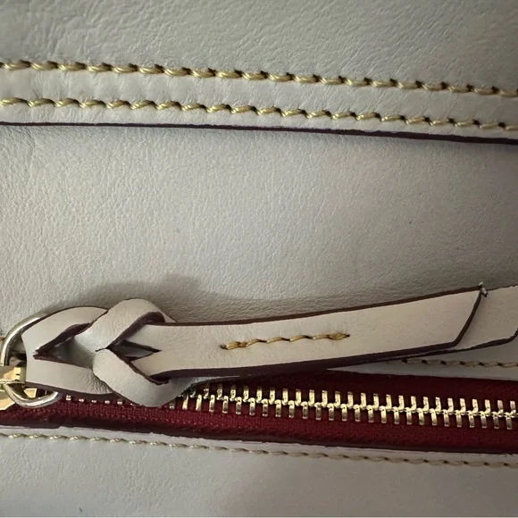 Dooney & Bourke NEW White Leather Satchel With Whip Stitching $498 MSRP NWT - Picture 15 of 16